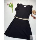 Fodros ujjú ruha, fekete