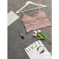 Csipke top, púder rózsaszín